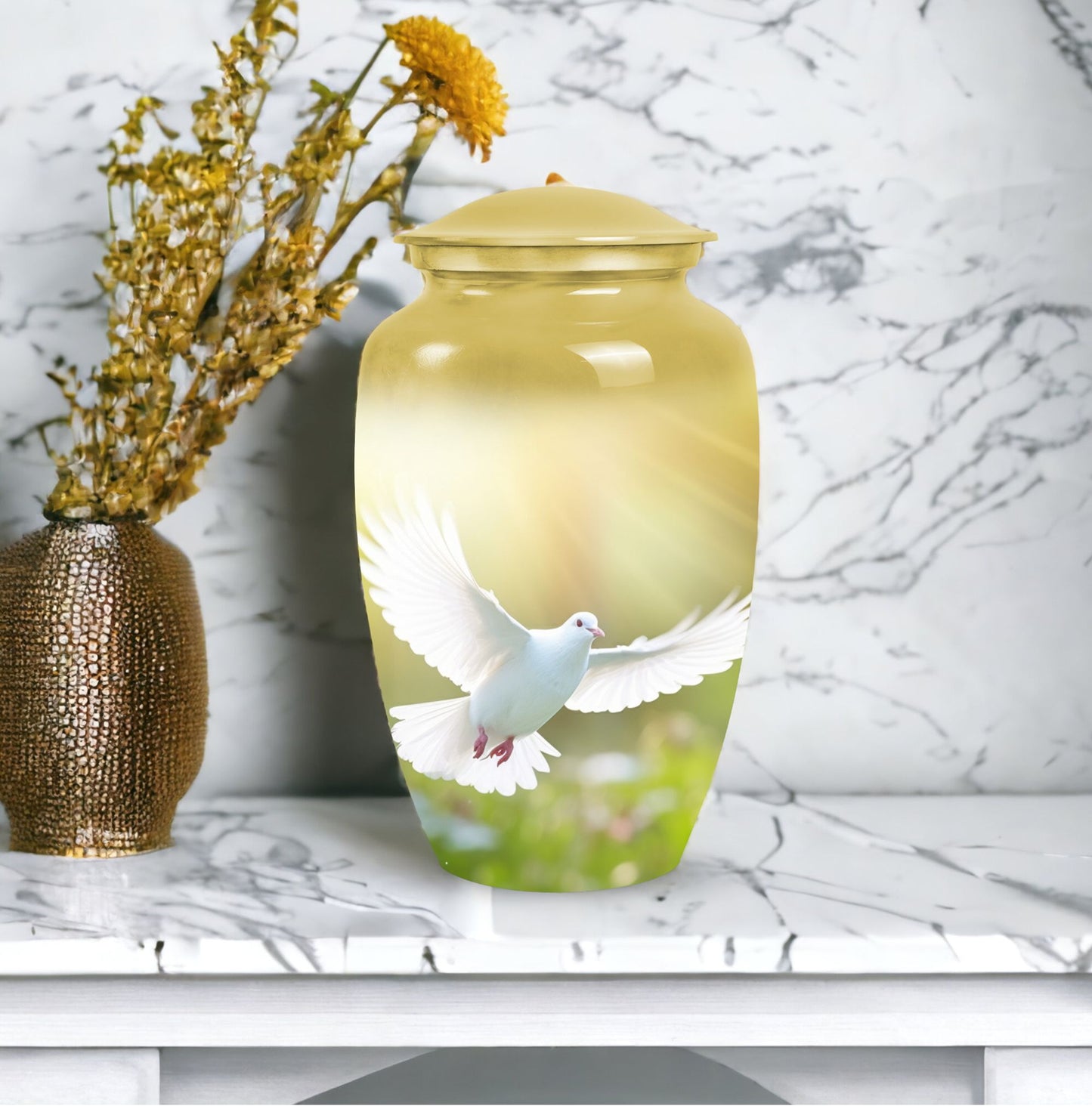 Elegant Dove urns designed for human ashes, suitable for adult cremation and funeral decorations