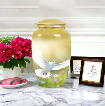 Elegant Dove urns designed for human ashes, suitable for adult cremation and funeral decorations