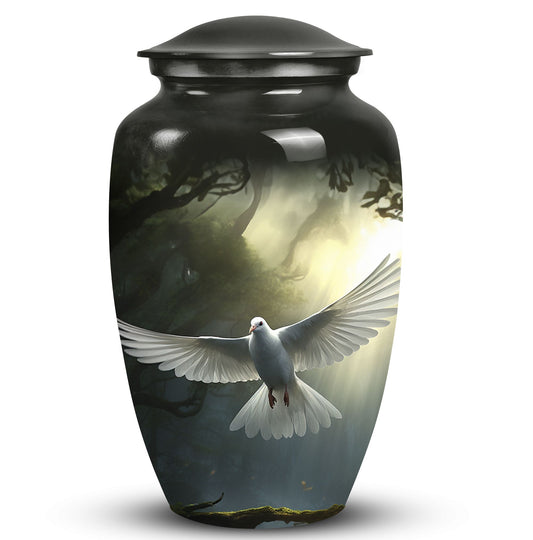 Dove urn showcasing cremation urns for men, designed for burial or to gracefully hold adult human ashes