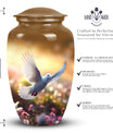 Elegant and durable Dove Urn for storing adult male human ashes, suitable for funeral ceremonies, and memorial use.
