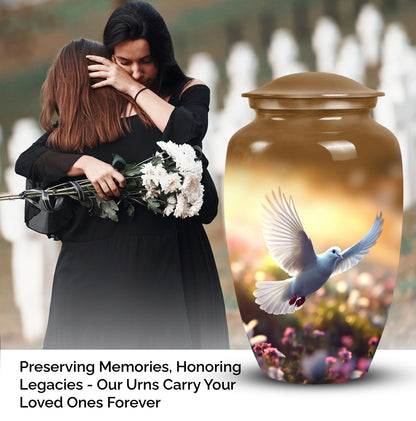 Elegant and durable Dove Urn for storing adult male human ashes, suitable for funeral ceremonies, and memorial use.