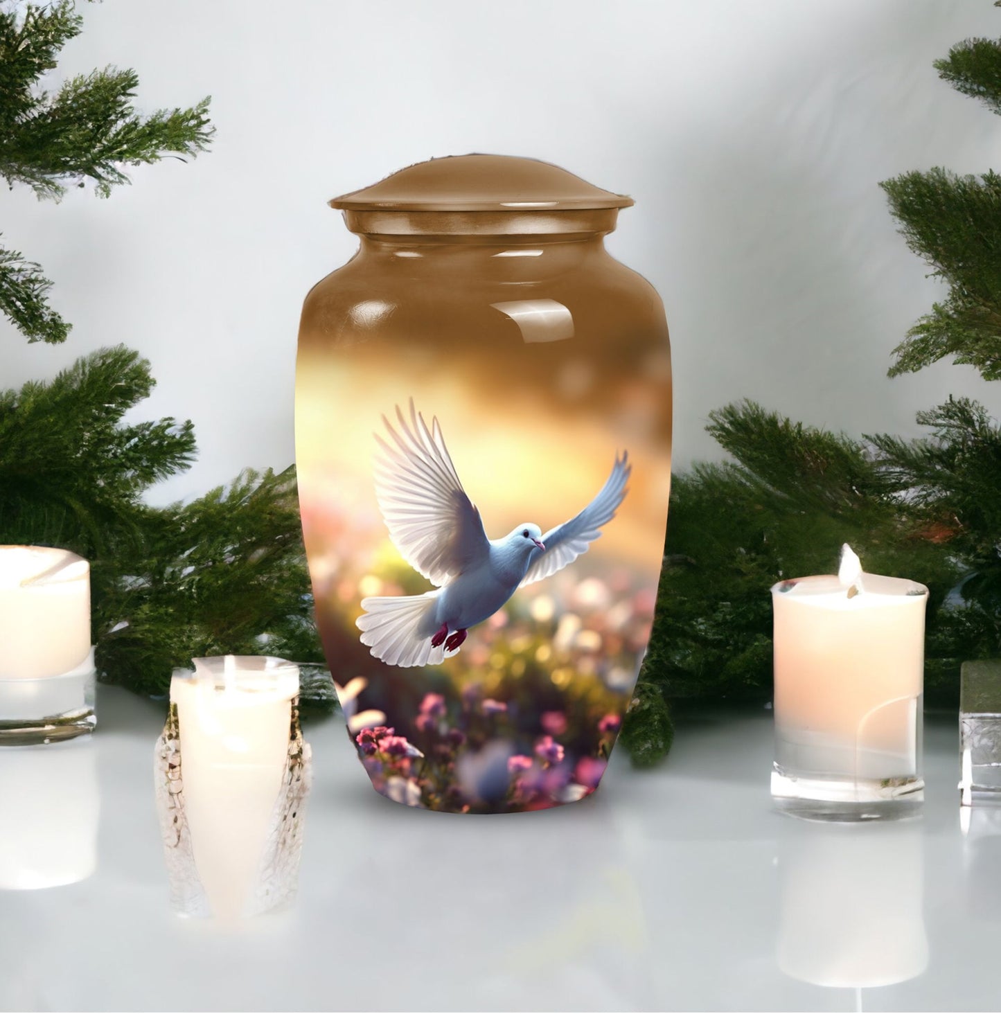 Elegant and durable Dove Urn for storing adult male human ashes, suitable for funeral ceremonies, and memorial use.