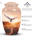 Elegant Dove urns utilized for adult human ashes after cremation, ideal as burial urns and companion urns.