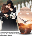 Elegant Dove urns utilized for adult human ashes after cremation, ideal as burial urns and companion urns.