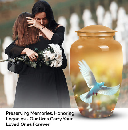 Elegant Dove Urn, part of our decorative burial urns collection, suitable for human ashes - ideal funeral decoration and urn for women and adults