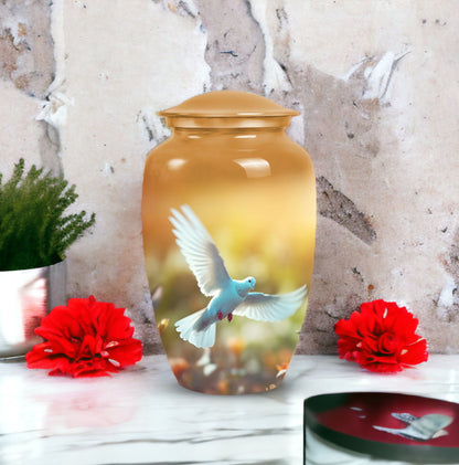 Elegant Dove Urn, part of our decorative burial urns collection, suitable for human ashes - ideal funeral decoration and urn for women and adults