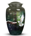 Elegant Dove engraved urns for female ashes, suitable for cremation and memorial service