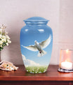 Elegant Dove Urn, a dignified burial urn for adult human ashes, suitable to memorialize a loved one