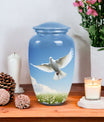 Elegant Dove Urn, a dignified burial urn for adult human ashes, suitable to memorialize a loved one