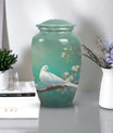Unique Dove urn, a high-quality metal funeral urn for adult human ashes, specifically suited for commemorating a grandfather