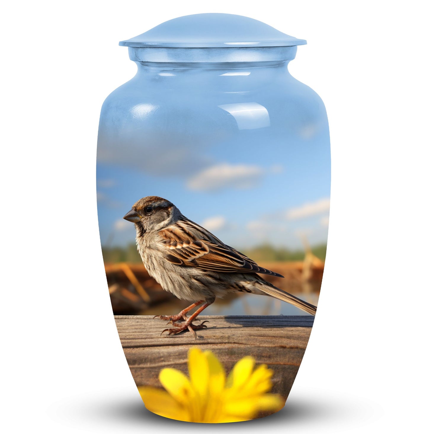Sparrow urn used as an elegant funeral decoration, a burial urn for human ashes, suitable for adult cremation.