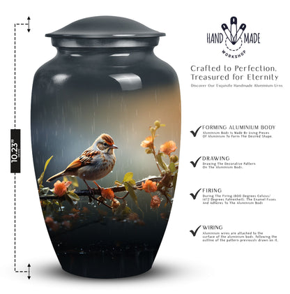 Sparrow inspired Cremation Urn for adult male ashes