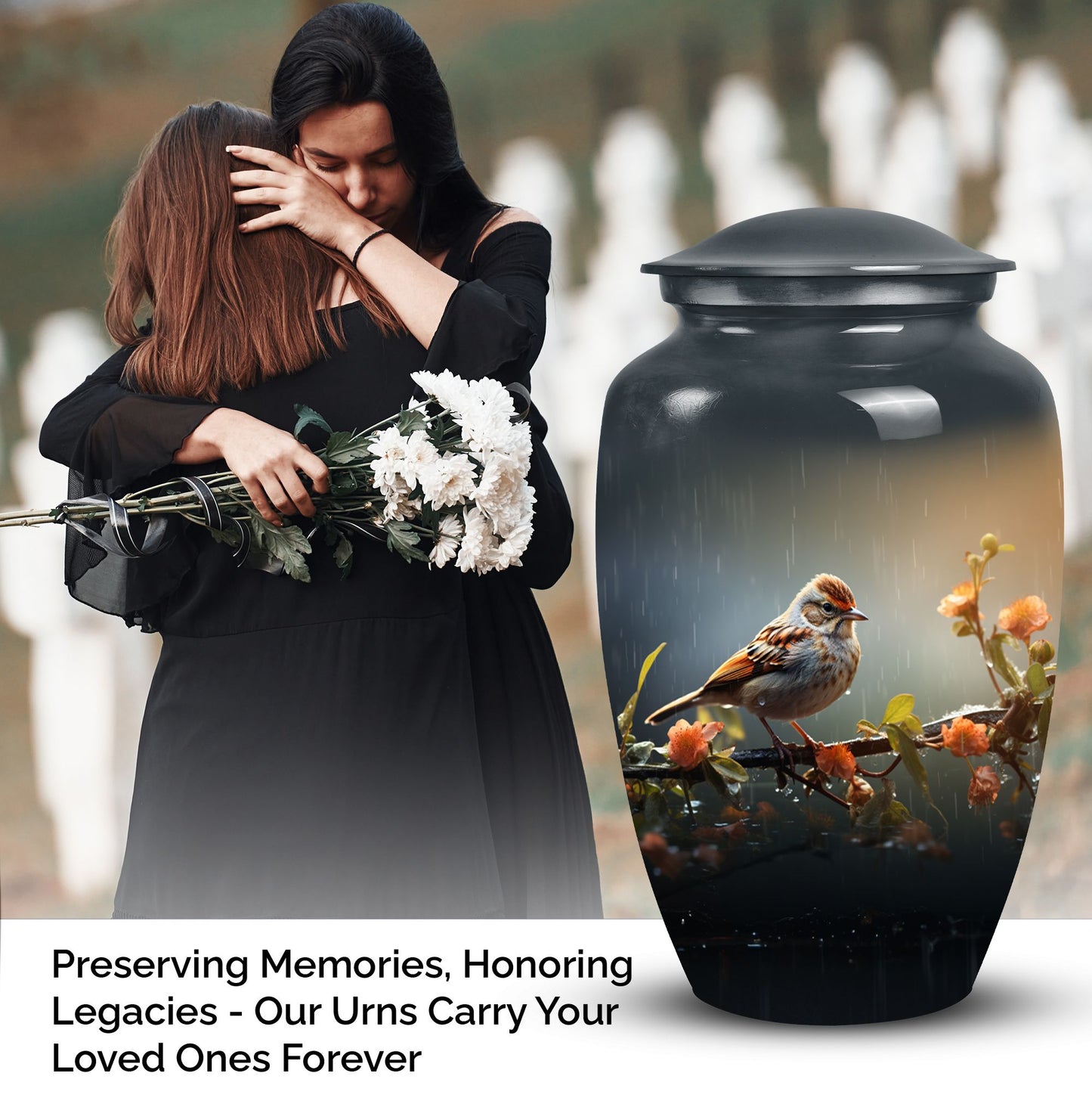 Sparrow inspired Cremation Urn for adult male ashes