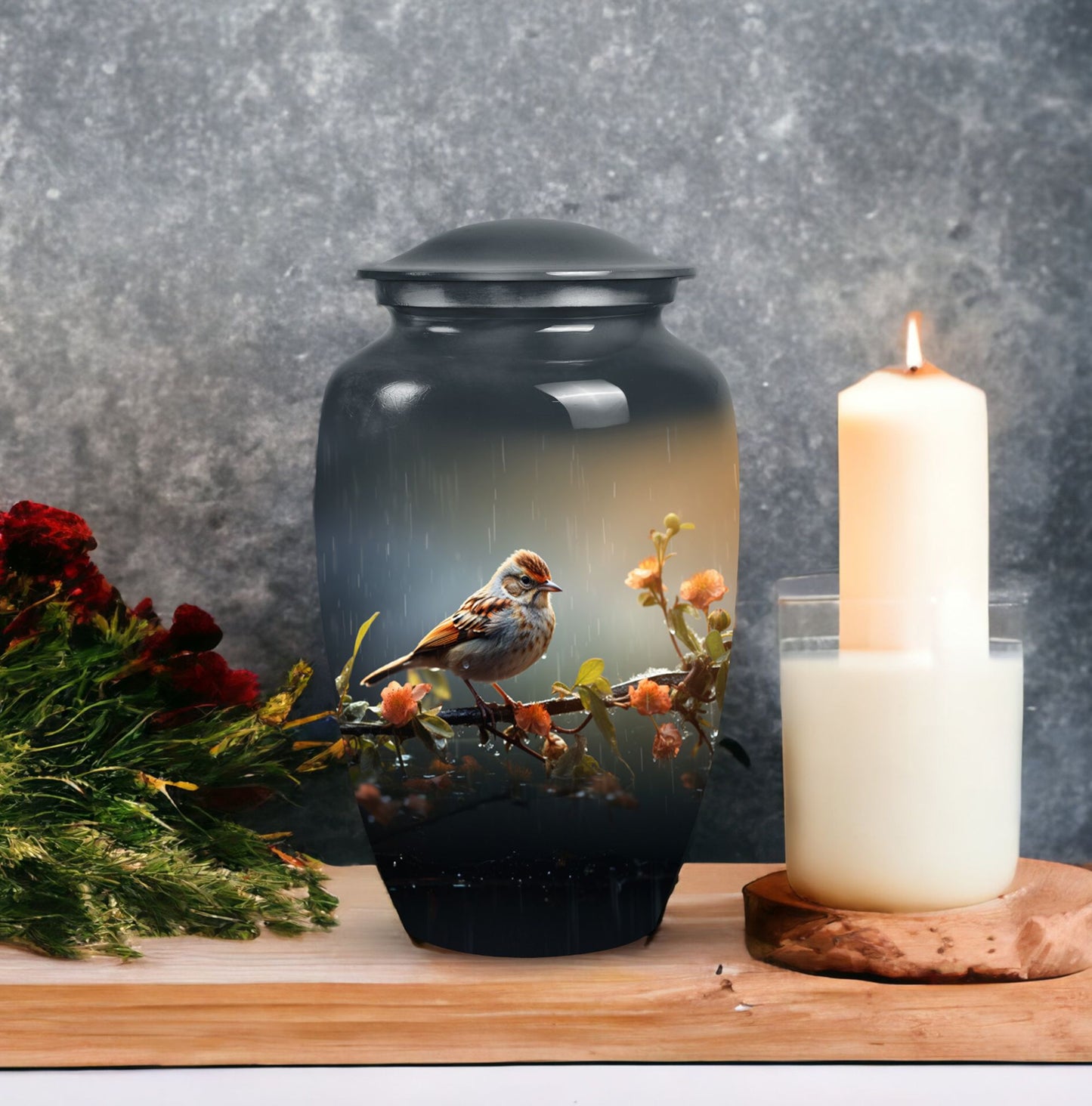 Sparrow inspired Cremation Urn for adult male ashes