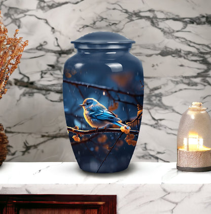Elegant Sparrow Cremation Urn for adult woman ashes, beautifully crafted urn for human ashes