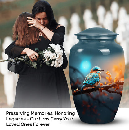 Elegant Sparrow Cremation Urn for adult woman's ashes in tasteful design