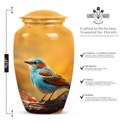 Elegant Sparrow Urn, distinct funeral urn for storing adult human ashes, honoring the deceased's memory