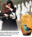 Elegant Sparrow Urn, distinct funeral urn for storing adult human ashes, honoring the deceased's memory