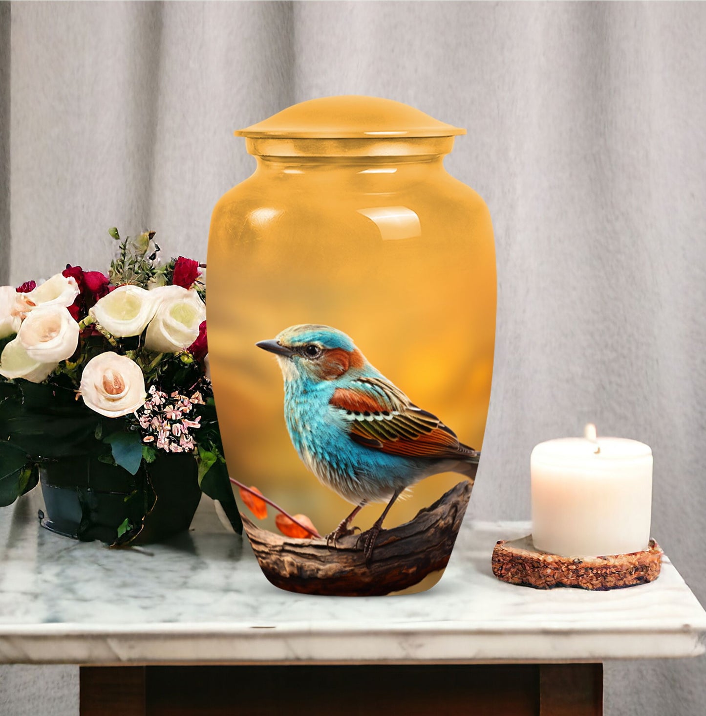 Elegant Sparrow Urn, distinct funeral urn for storing adult human ashes, honoring the deceased's memory