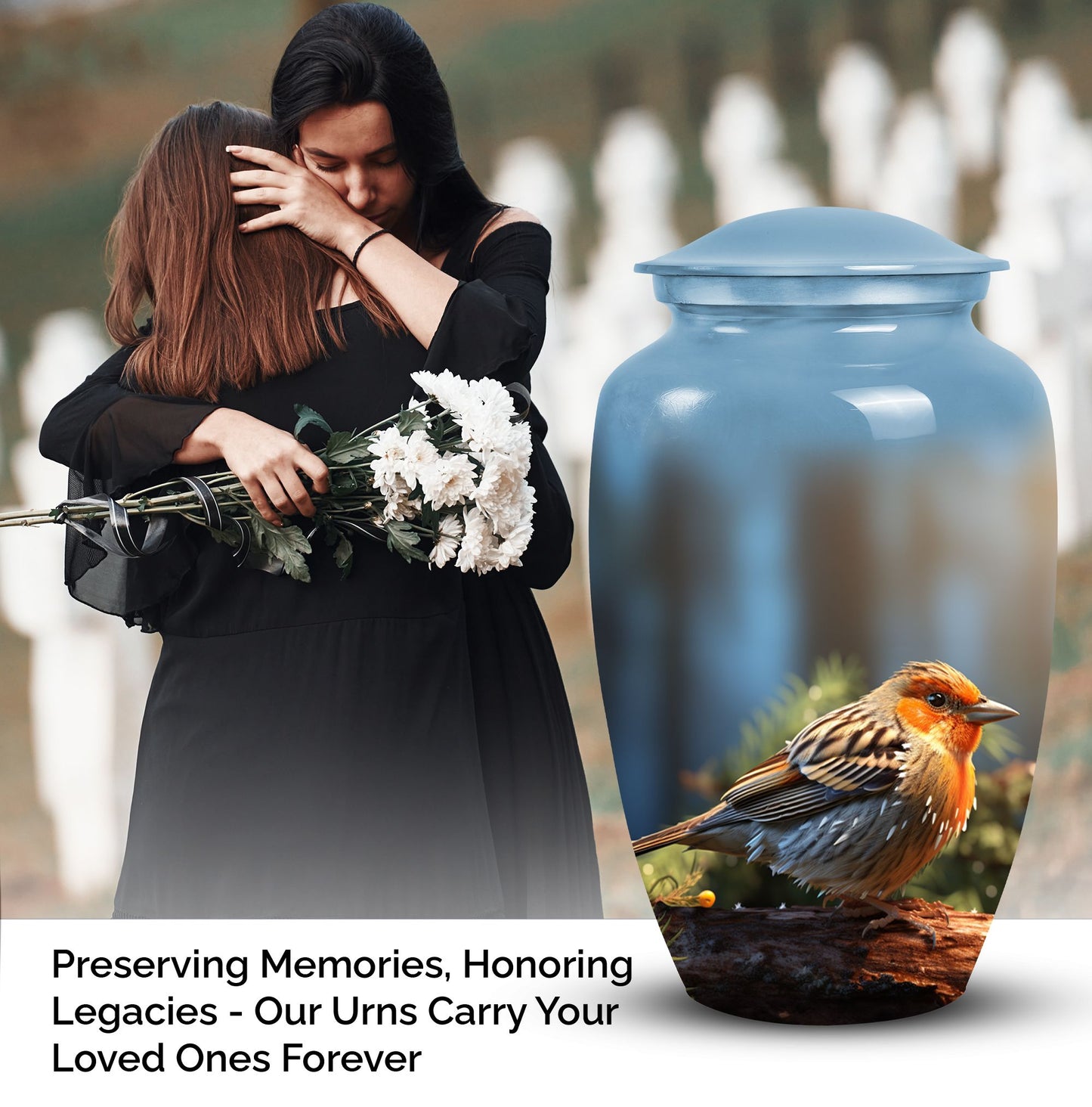 Image of a Sparrow Urn, a beautifully crafted burial urn designed for adult human ashes, ideal for cremation purposes.