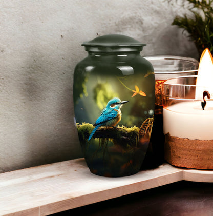 Sparrow urn styled as a decorative ash container for adults, ideal for memorializing loved ones