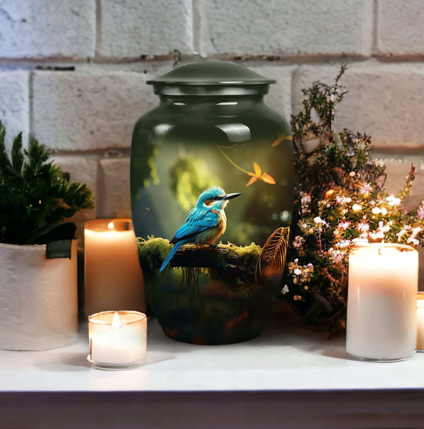 Sparrow urn styled as a decorative ash container for adults, ideal for memorializing loved ones