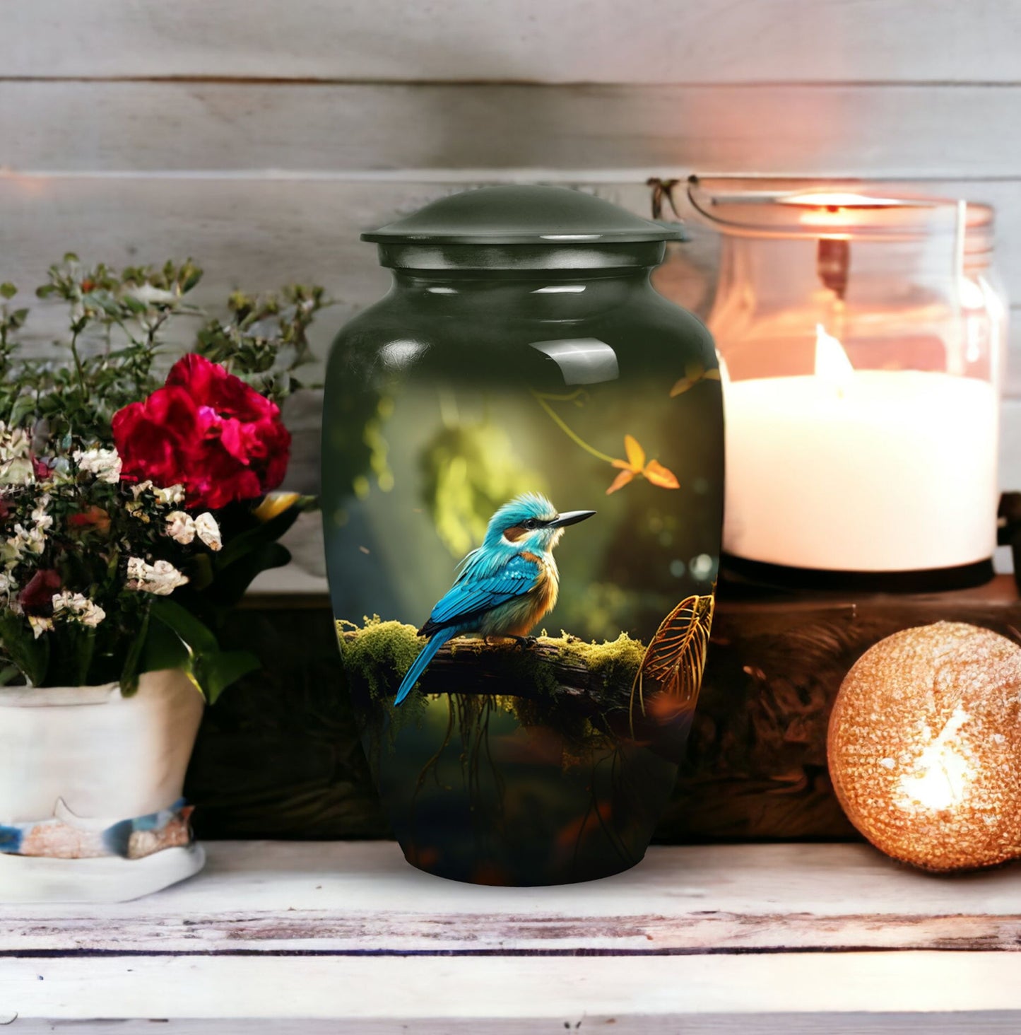 Sparrow urn styled as a decorative ash container for adults, ideal for memorializing loved ones