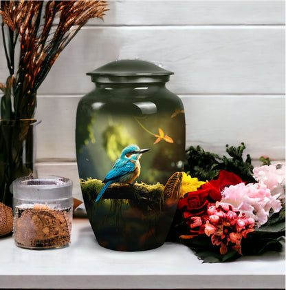 Sparrow urn styled as a decorative ash container for adults, ideal for memorializing loved ones