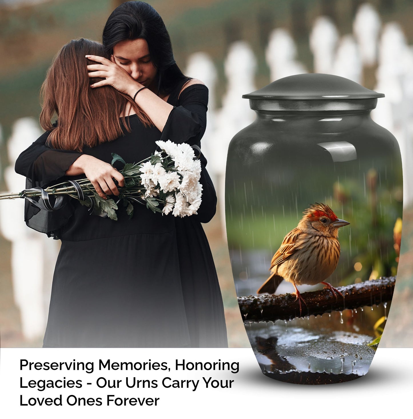 Sparrow urn designed for adult ashes, ideal remembrance burial urn, perfect memorial urn for mom