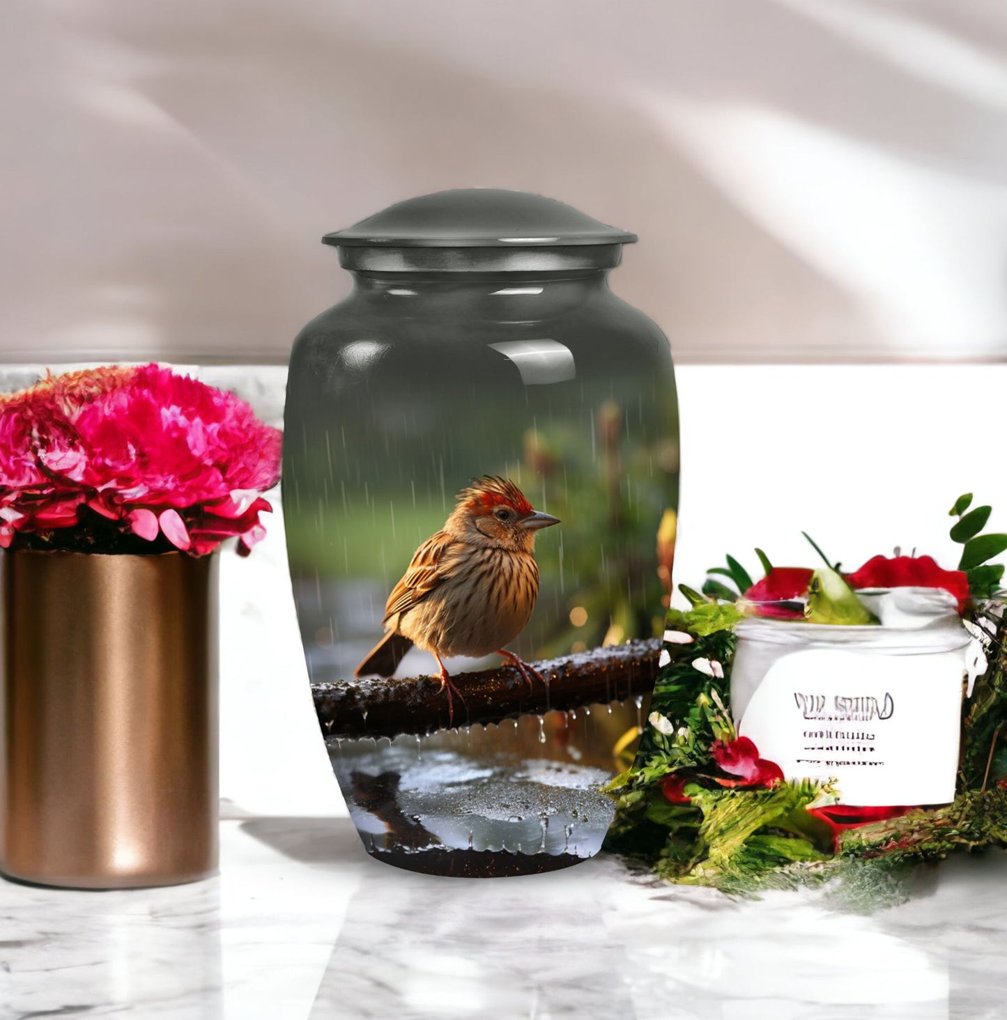 Sparrow urn designed for adult ashes, ideal remembrance burial urn, perfect memorial urn for mom