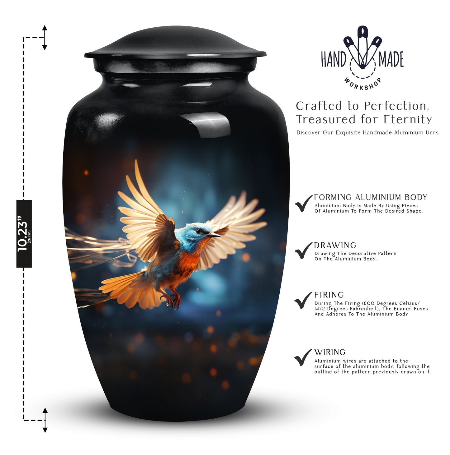 Image of Sparrow Urn, an elegant cremation urn suitable for adult male or female ashes