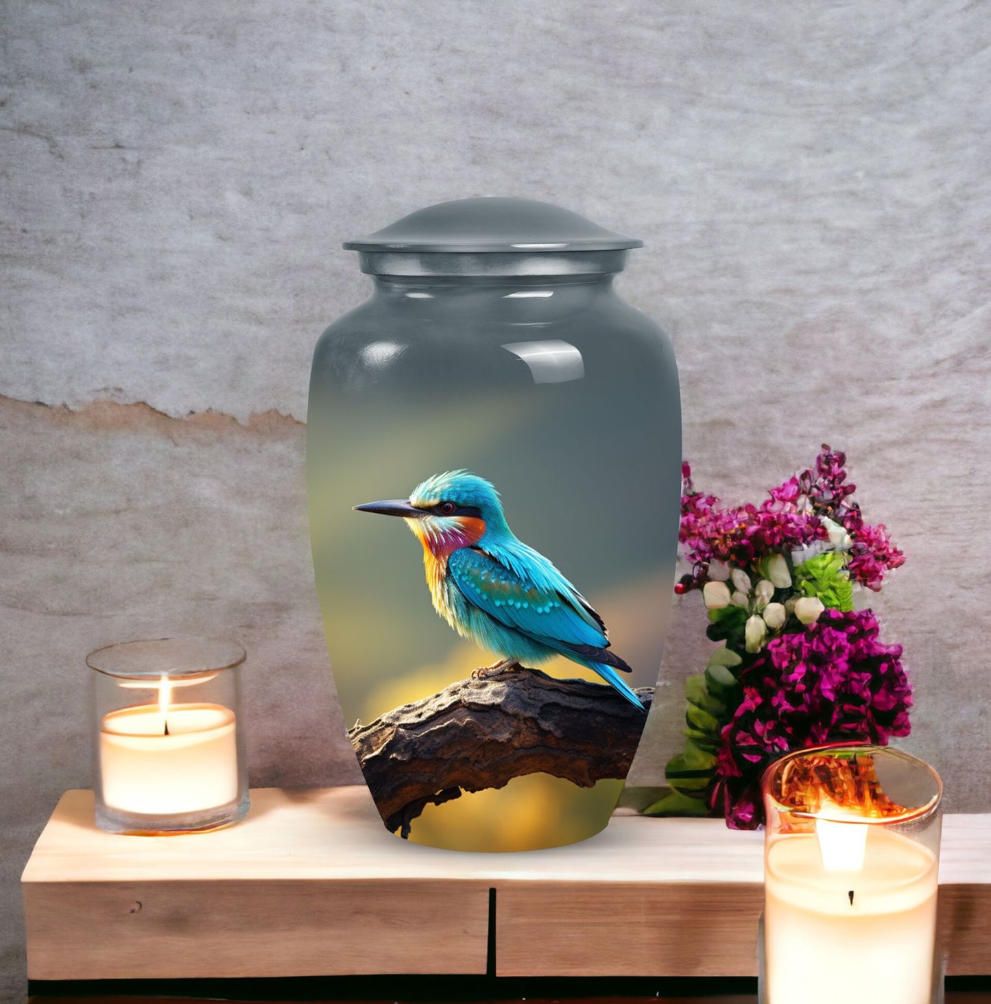 Sparrow urn showcasing design suitable for human adult ashes, ideal for East and West gender memorials