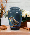 Elegant Sparrow Cremation Urn designed for adult human ashes, ideal burial urn for men or a mom