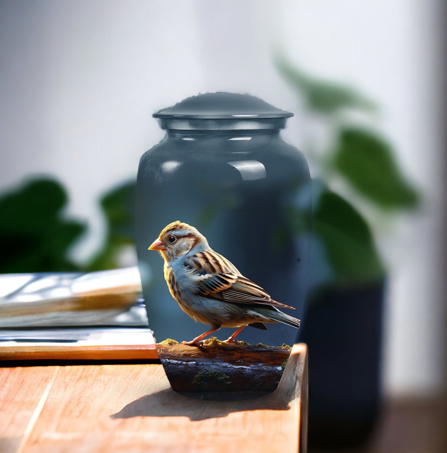 Elegant Sparrow Cremation Urn designed for adult human ashes, ideal burial urn for men or a mom