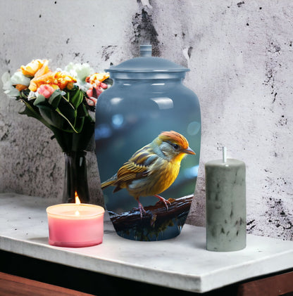 Spacious Sparrow Urn for cremation ashes of an adult man, also suitable for female and mother's ashes