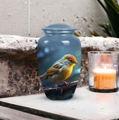 Spacious Sparrow Urn for cremation ashes of an adult man, also suitable for female and mother's ashes