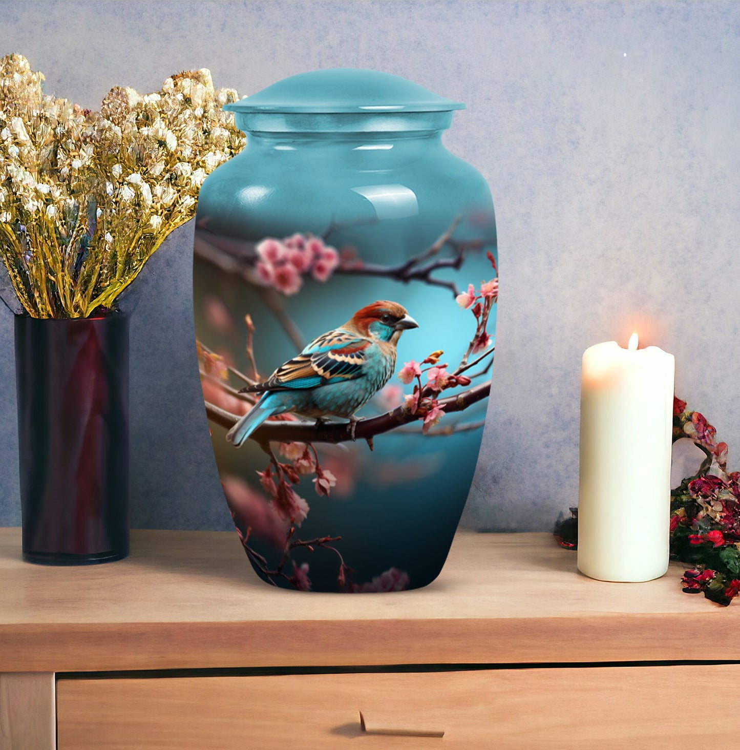 Handcrafted Sparrow Urn from Perfect Memorials, ideal Urn for Dad and suitable for storing Adult human ashes after the funeral