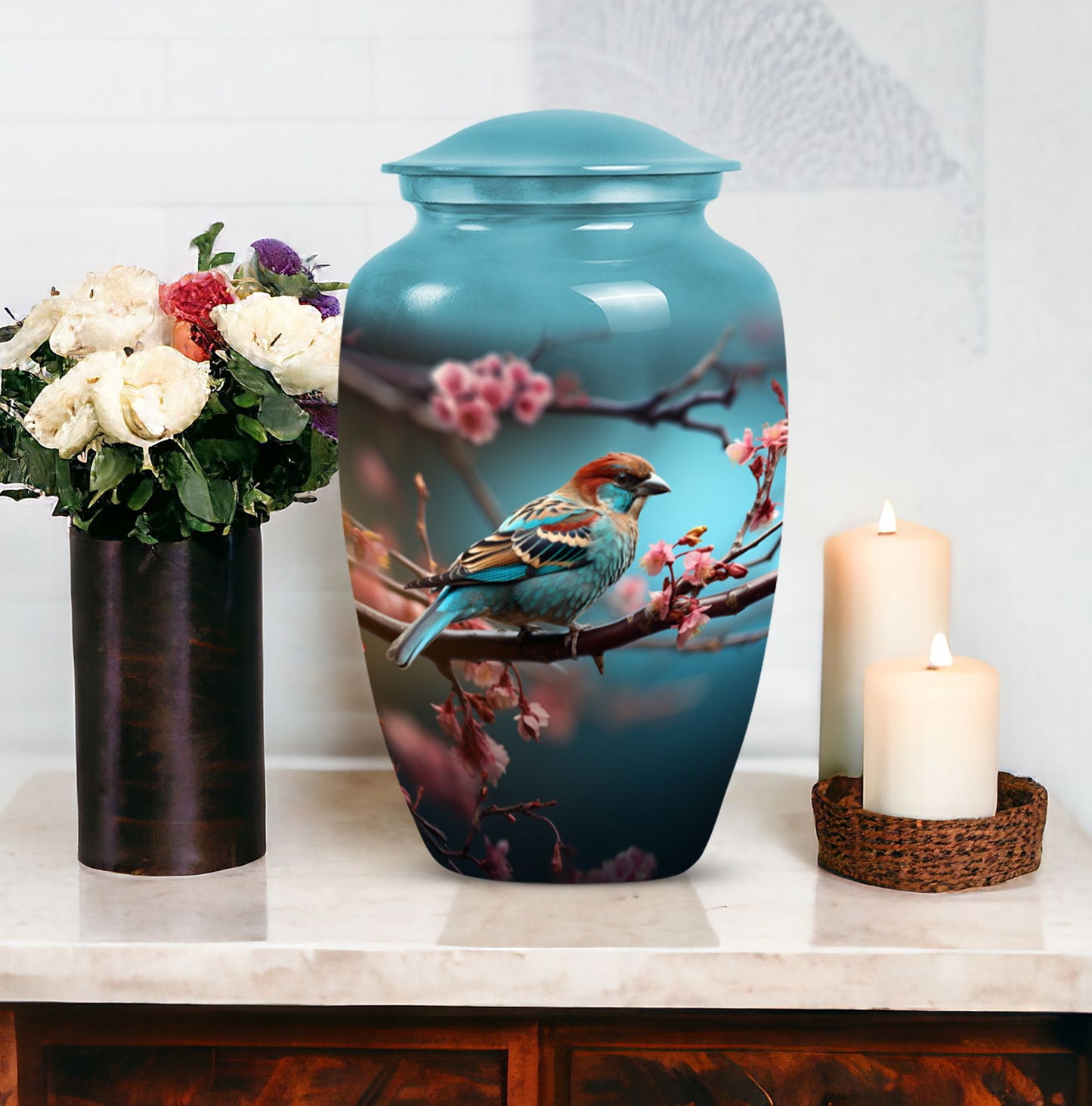 Handcrafted Sparrow Urn from Perfect Memorials, ideal Urn for Dad and suitable for storing Adult human ashes after the funeral
