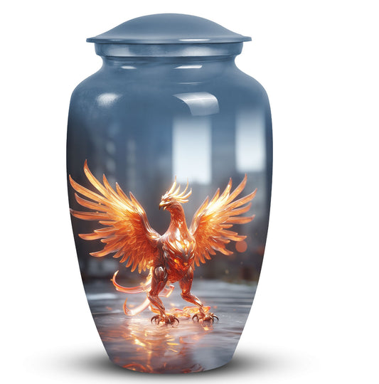 Phoenix design burial urn, elegant funeral decoration and urn for adult ashes