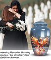 Phoenix design burial urn, elegant funeral decoration and urn for adult ashes