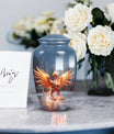 Phoenix design burial urn, elegant funeral decoration and urn for adult ashes