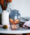 Phoenix design burial urn, elegant funeral decoration and urn for adult ashes