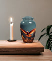 Elegant Phoenix metal urn for adult human ashes, ideal for funerary use