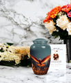 Elegant Phoenix metal urn for adult human ashes, ideal for funerary use