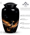 Phoenix Cremation Urn, suitable for ashes of adult male or female parent