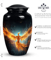 Stylish Phoenix Urn, flexible cremation choice for Adults, ideal for memorial purposes, with visually striking Mosaic pattern
