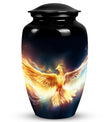 Elegant Phoenix Urn, a unique metal cremation urn for adult female ashes, perfect for custom, funeral urn keepsakes