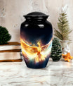 Elegant Phoenix Urn, a unique metal cremation urn for adult female ashes, perfect for custom, funeral urn keepsakes