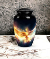 Elegant Phoenix Urn, a unique metal cremation urn for adult female ashes, perfect for custom, funeral urn keepsakes