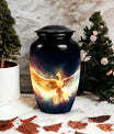 Elegant Phoenix Urn, a unique metal cremation urn for adult female ashes, perfect for custom, funeral urn keepsakes